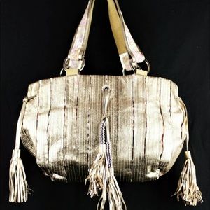 Sharif studio shoulder hobo tote tassels handbag